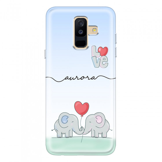SAMSUNG - Galaxy A6 Plus 2018 - Soft Clear Case - Elephants in Love