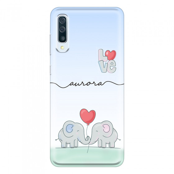SAMSUNG - Galaxy A70 - Soft Clear Case - Elephants in Love