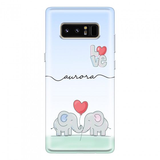 SAMSUNG - Galaxy Note 8 - Soft Clear Case - Elephants in Love