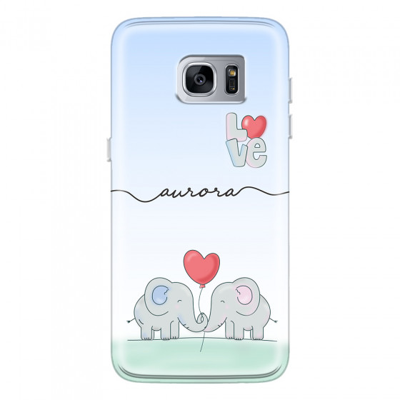 SAMSUNG - Galaxy S7 Edge - Soft Clear Case - Elephants in Love
