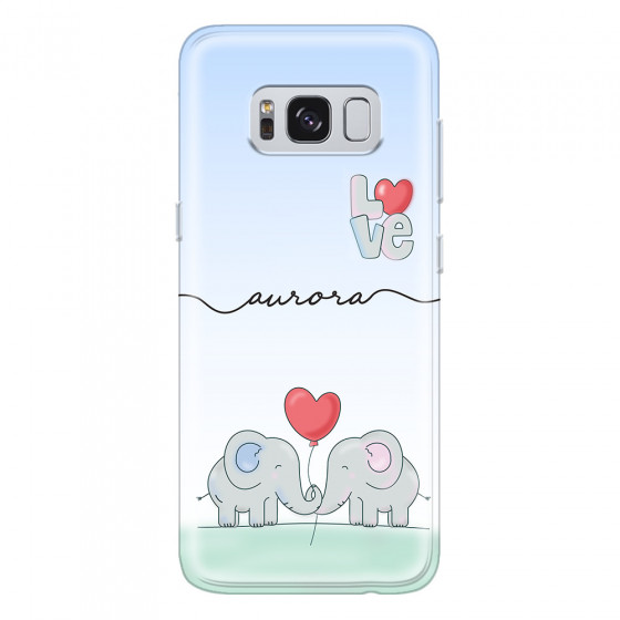 SAMSUNG - Galaxy S8 Plus - Soft Clear Case - Elephants in Love