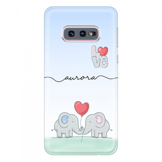 SAMSUNG - Galaxy S10e - Soft Clear Case - Elephants in Love