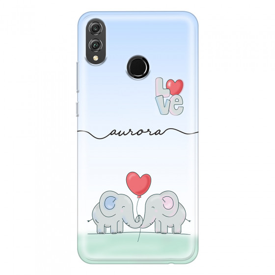HONOR - Honor 8X - Soft Clear Case - Elephants in Love
