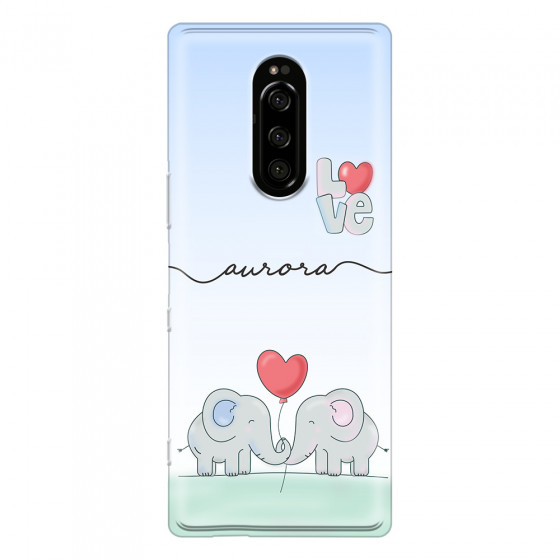 SONY - Sony Xperia 1 - Soft Clear Case - Elephants in Love