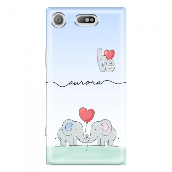 SONY - Sony Xperia XZ1 Compact - Soft Clear Case - Elephants in Love