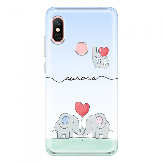 XIAOMI - Redmi Note 6 Pro - Soft Clear Case - Elephants in Love