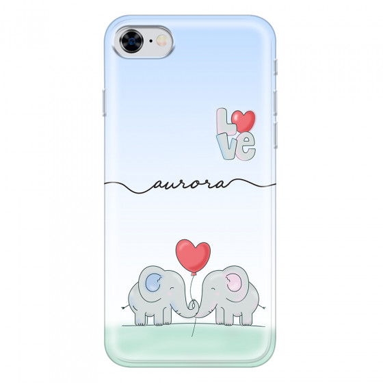 APPLE - iPhone 8 - Soft Clear Case - Elephants in Love