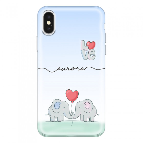 APPLE - iPhone X - Soft Clear Case - Elephants in Love