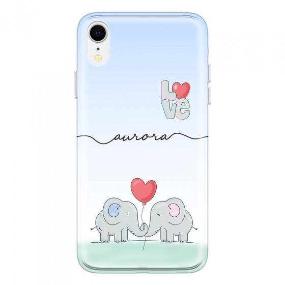 APPLE - iPhone XR - Soft Clear Case - Elephants in Love