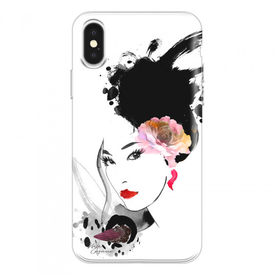 APPLE - iPhone X - Soft Clear Case - Black Beauty