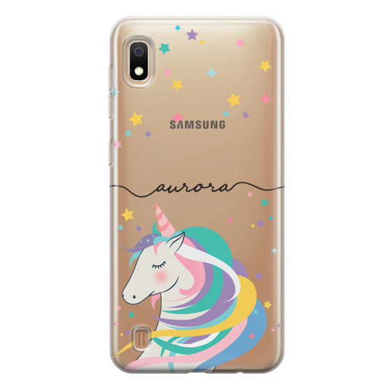 SAMSUNG - Galaxy A10 - Soft Clear Case - Clear Unicorn Handwritten