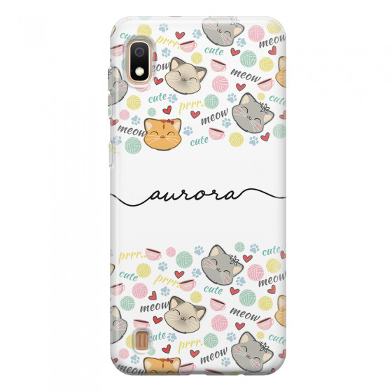 SAMSUNG - Galaxy A10 - Soft Clear Case - Cute Kitten Pattern