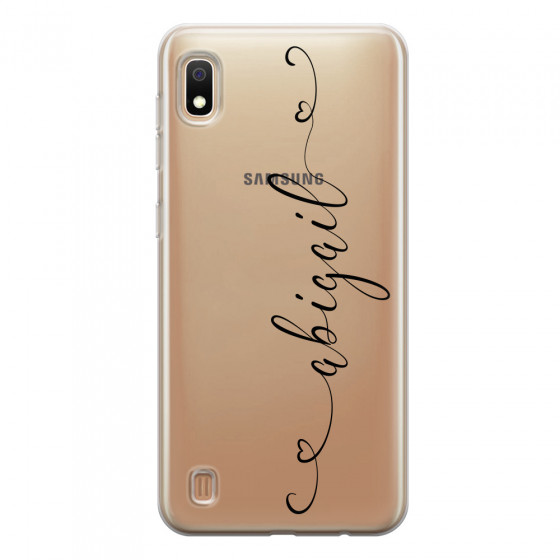 SAMSUNG - Galaxy A10 - Soft Clear Case - Hearts Handwritten Black