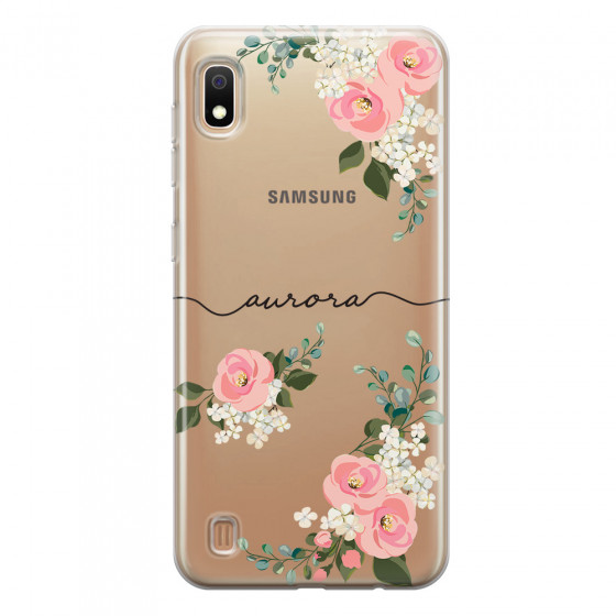 SAMSUNG - Galaxy A10 - Soft Clear Case - Pink Floral Handwritten