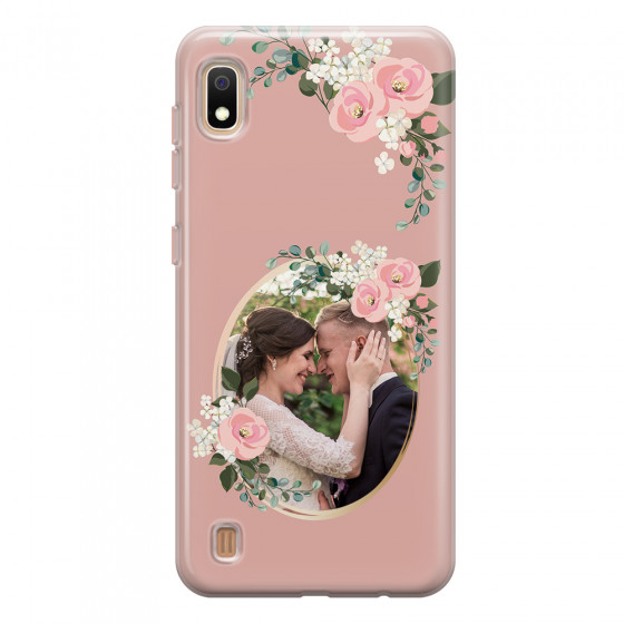 SAMSUNG - Galaxy A10 - Soft Clear Case - Pink Floral Mirror Photo