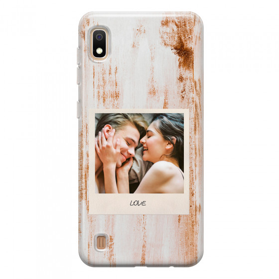 SAMSUNG - Galaxy A10 - Soft Clear Case - Wooden Polaroid