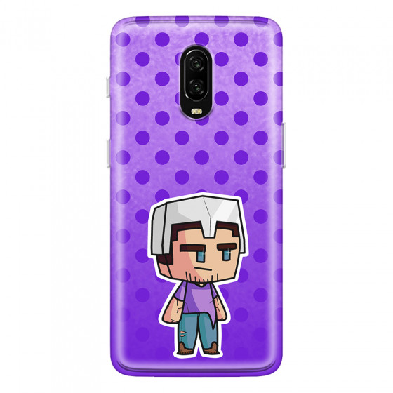 ONEPLUS - OnePlus 6T - Soft Clear Case - Purple Shield Crafter