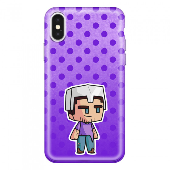 APPLE - iPhone X - Soft Clear Case - Purple Shield Crafter