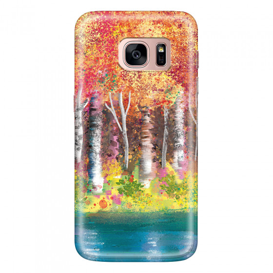 SAMSUNG - Galaxy S7 - Soft Clear Case - Calm Birch Trees