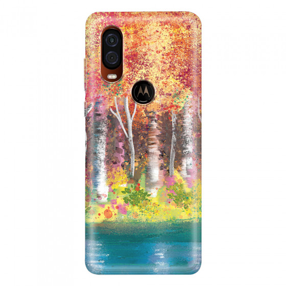 MOTOROLA by LENOVO - Moto One Vision - Soft Clear Case - Calm Birch Trees
