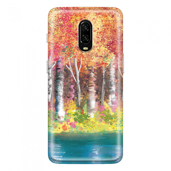 ONEPLUS - OnePlus 6T - Soft Clear Case - Calm Birch Trees