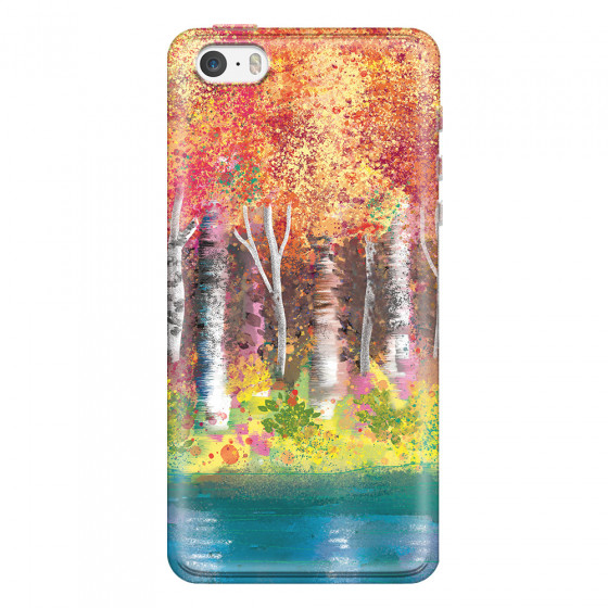 APPLE - iPhone 5S/SE - Soft Clear Case - Calm Birch Trees