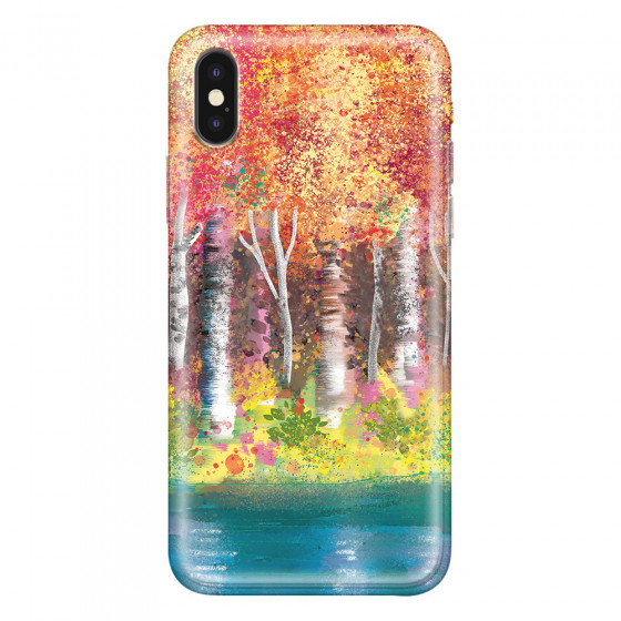 APPLE - iPhone XS Max - Soft Clear Case - Calm Birch Trees
