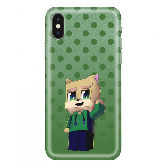 APPLE - iPhone XS - Soft Clear Case - Green Fox Player