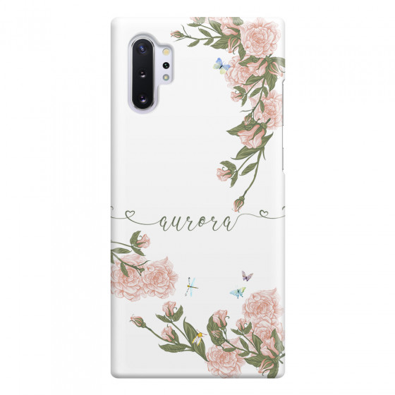 SAMSUNG - Galaxy Note 10 Plus - 3D Snap Case - Pink Rose Garden with Monogram Green