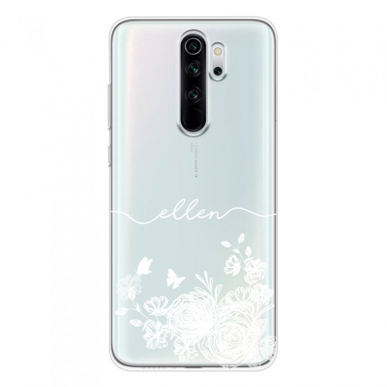 XIAOMI - Xiaomi Redmi Note 8 Pro - Soft Clear Case - Handwritten White Lace