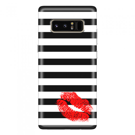 SAMSUNG - Galaxy Note 8 - Soft Clear Case - B&W Lipstick