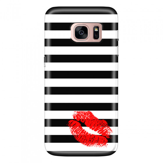 SAMSUNG - Galaxy S7 - Soft Clear Case - B&W Lipstick