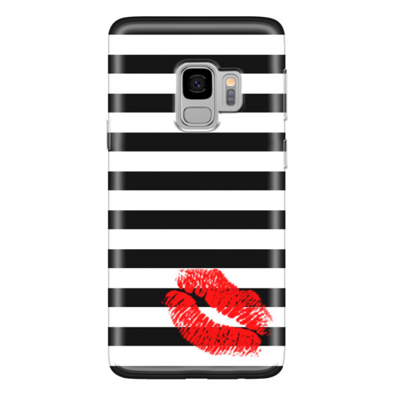 SAMSUNG - Galaxy S9 - Soft Clear Case - B&W Lipstick