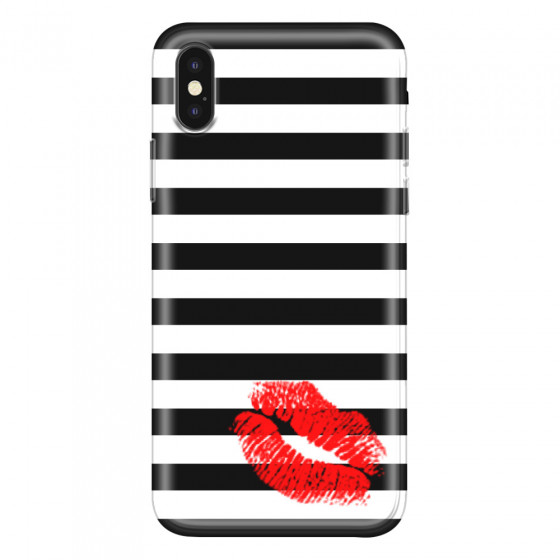 APPLE - iPhone XS - Soft Clear Case - B&W Lipstick