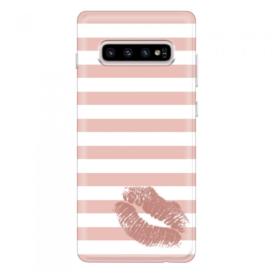SAMSUNG - Galaxy S10 - Soft Clear Case - Pink Lipstick