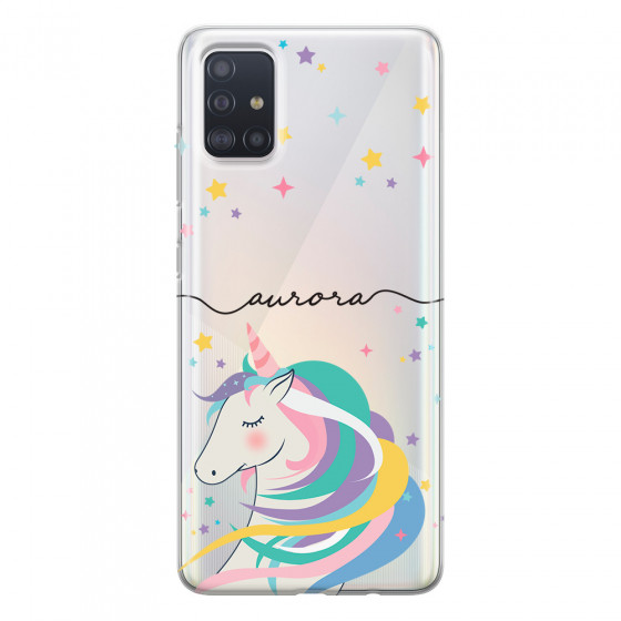 SAMSUNG - Galaxy A51 - Soft Clear Case - Clear Unicorn Handwritten