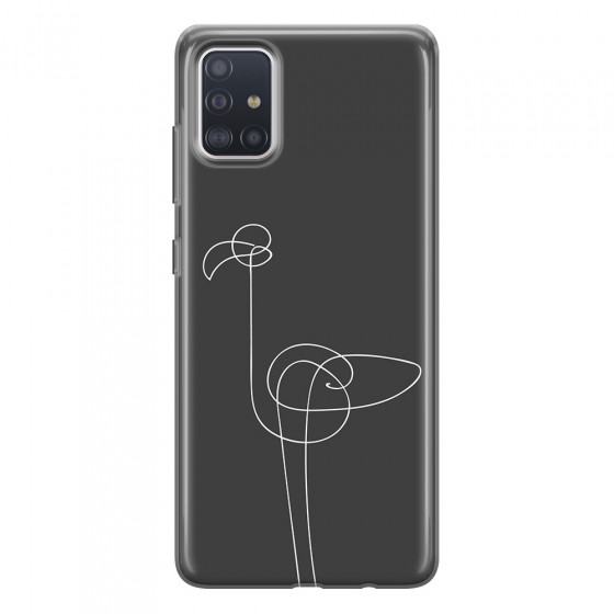 SAMSUNG - Galaxy A51 - Soft Clear Case - Flamingo Drawing