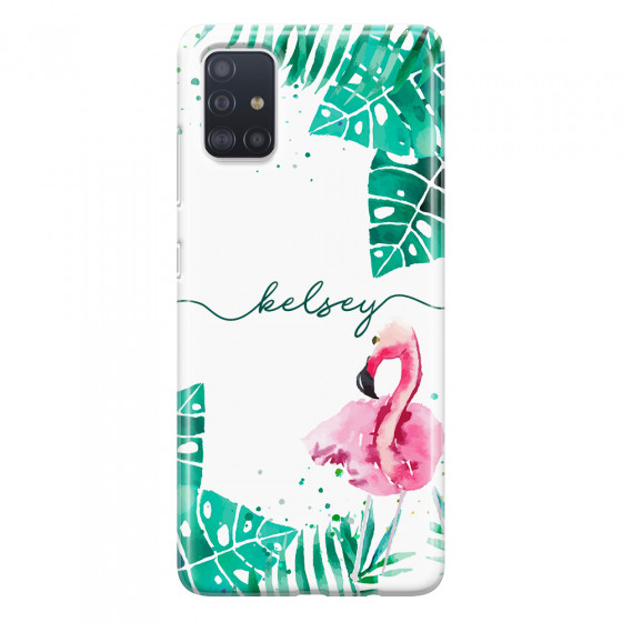 SAMSUNG - Galaxy A51 - Soft Clear Case - Flamingo Watercolor