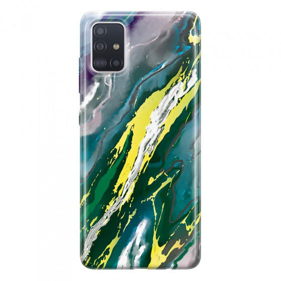 SAMSUNG - Galaxy A51 - Soft Clear Case - Marble Rainforest Green