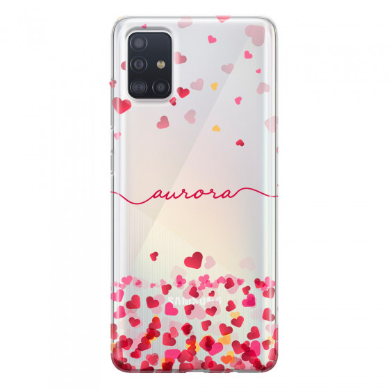 SAMSUNG - Galaxy A51 - Soft Clear Case - Scattered Hearts