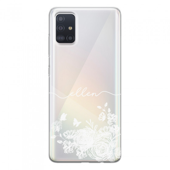 SAMSUNG - Galaxy A71 - Soft Clear Case - Handwritten White Lace