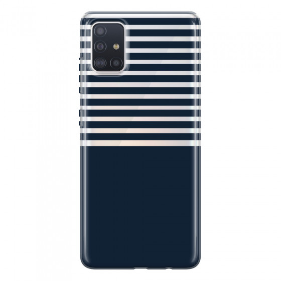 SAMSUNG - Galaxy A71 - Soft Clear Case - Life in Blue Stripes
