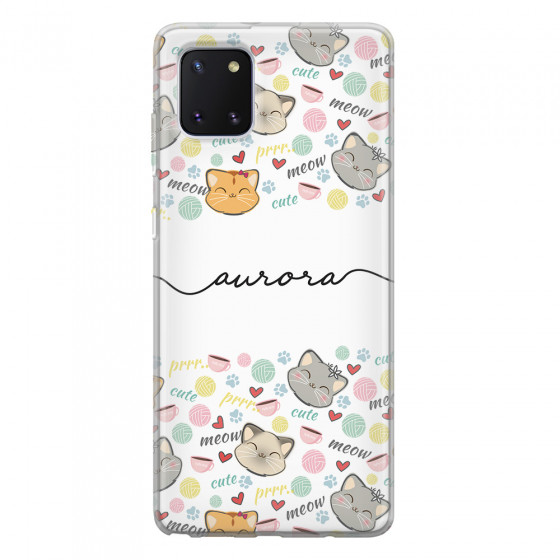 SAMSUNG - Galaxy Note 10 Lite - Soft Clear Case - Cute Kitten Pattern
