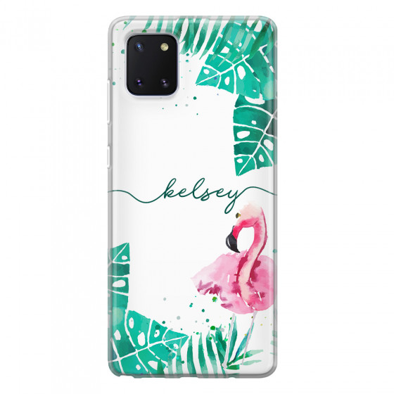 SAMSUNG - Galaxy Note 10 Lite - Soft Clear Case - Flamingo Watercolor