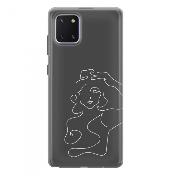 SAMSUNG - Galaxy Note 10 Lite - Soft Clear Case - Grey Silhouette