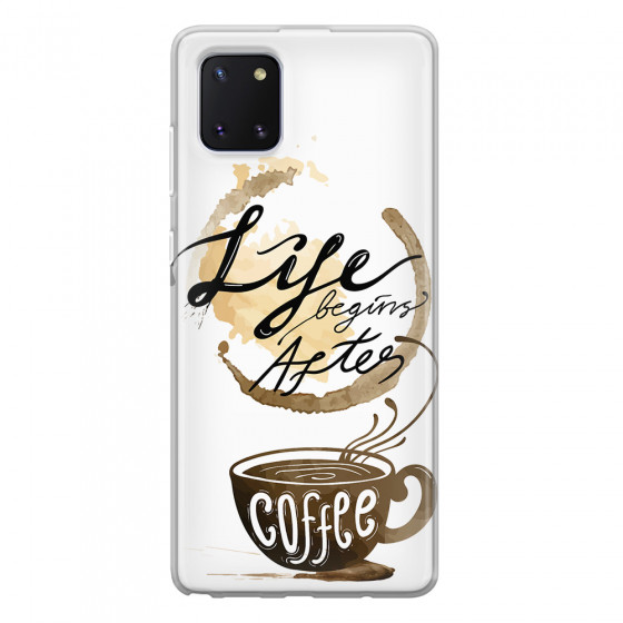 SAMSUNG - Galaxy Note 10 Lite - Soft Clear Case - Life begins after coffee