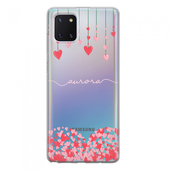 SAMSUNG - Galaxy Note 10 Lite - Soft Clear Case - Love Hearts Strings Pink