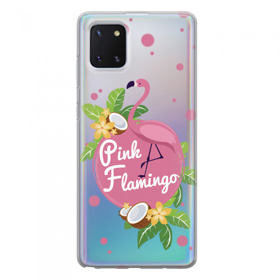 SAMSUNG - Galaxy Note 10 Lite - Soft Clear Case - Pink Flamingo