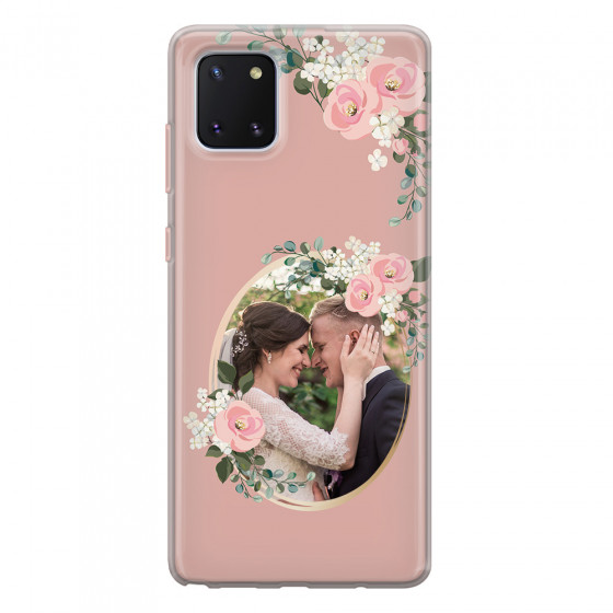 SAMSUNG - Galaxy Note 10 Lite - Soft Clear Case - Pink Floral Mirror Photo