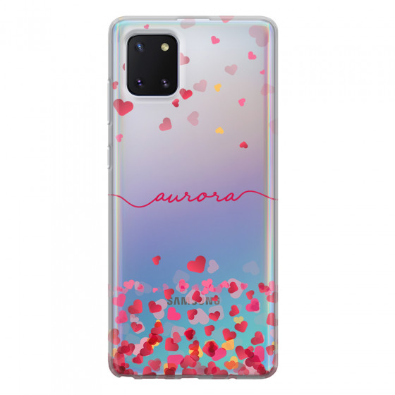 SAMSUNG - Galaxy Note 10 Lite - Soft Clear Case - Scattered Hearts